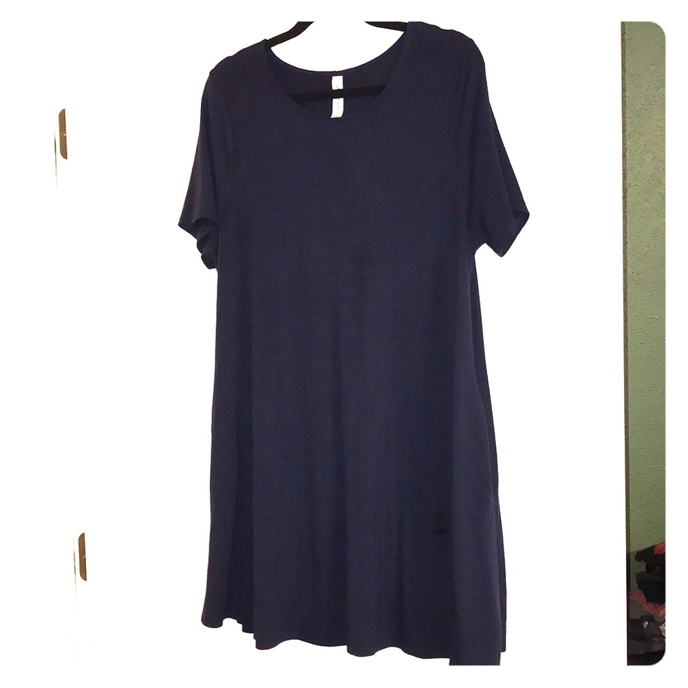 Navy Tunic Shirt Sleeve 1X